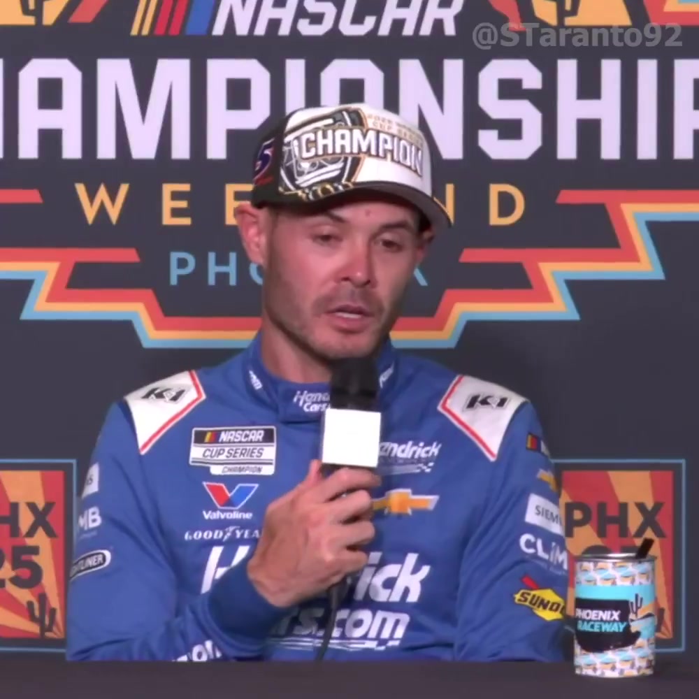 After the race in the media center 2025 NASCAR cup series champion Kyle ...
