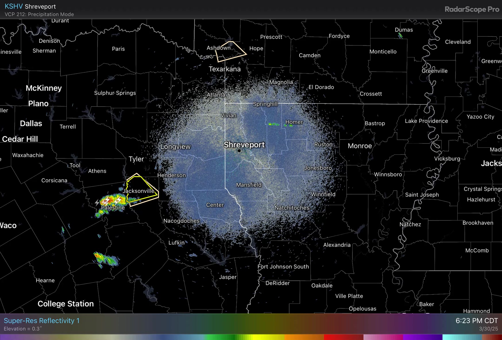 KSHV 7:15 PM CDT Radar Update: Monitoring isolated severe thunderstorms ...