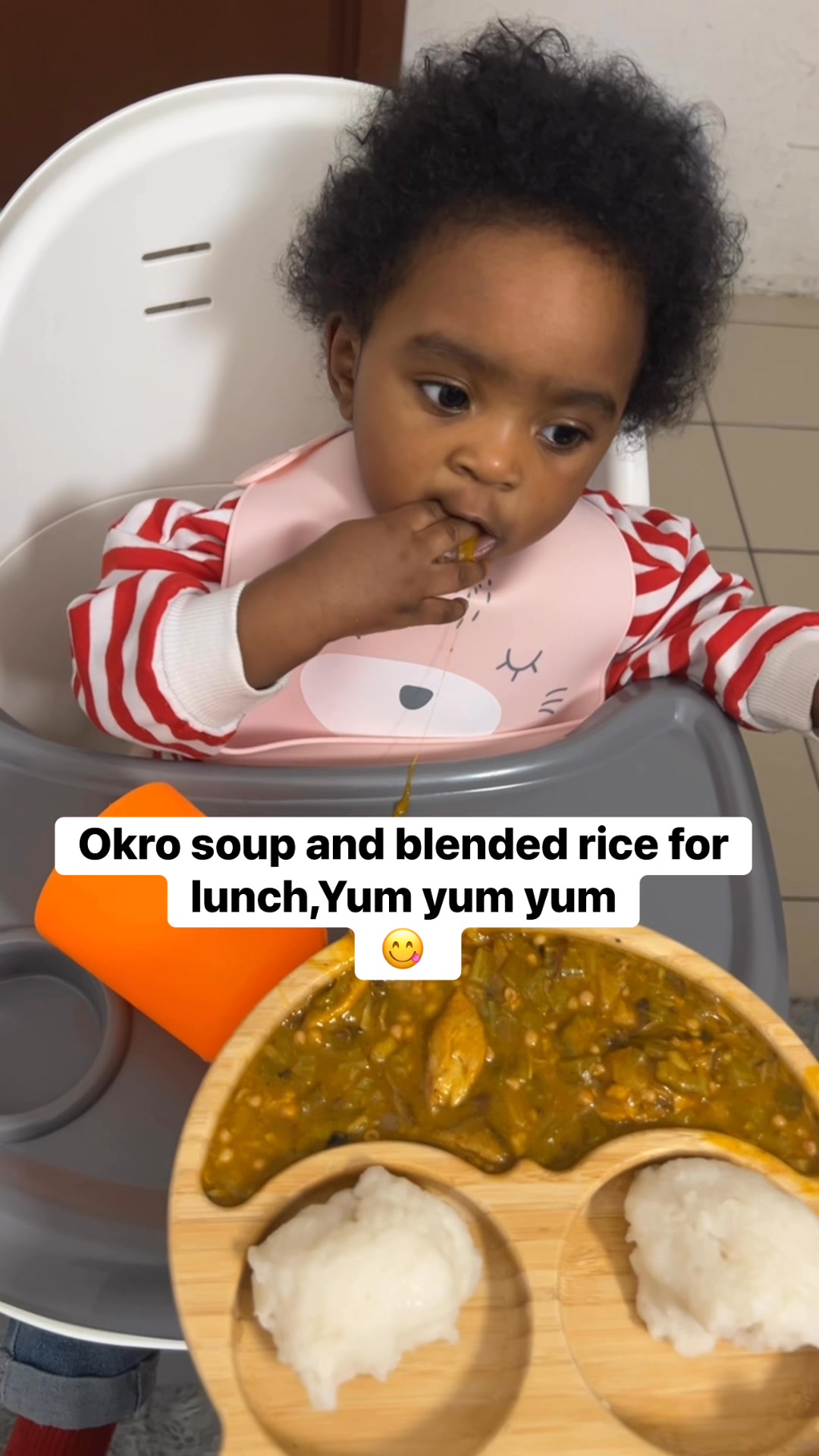 Okro soup and blended rice for lunch ️ #reels #newborn #Neima # ...