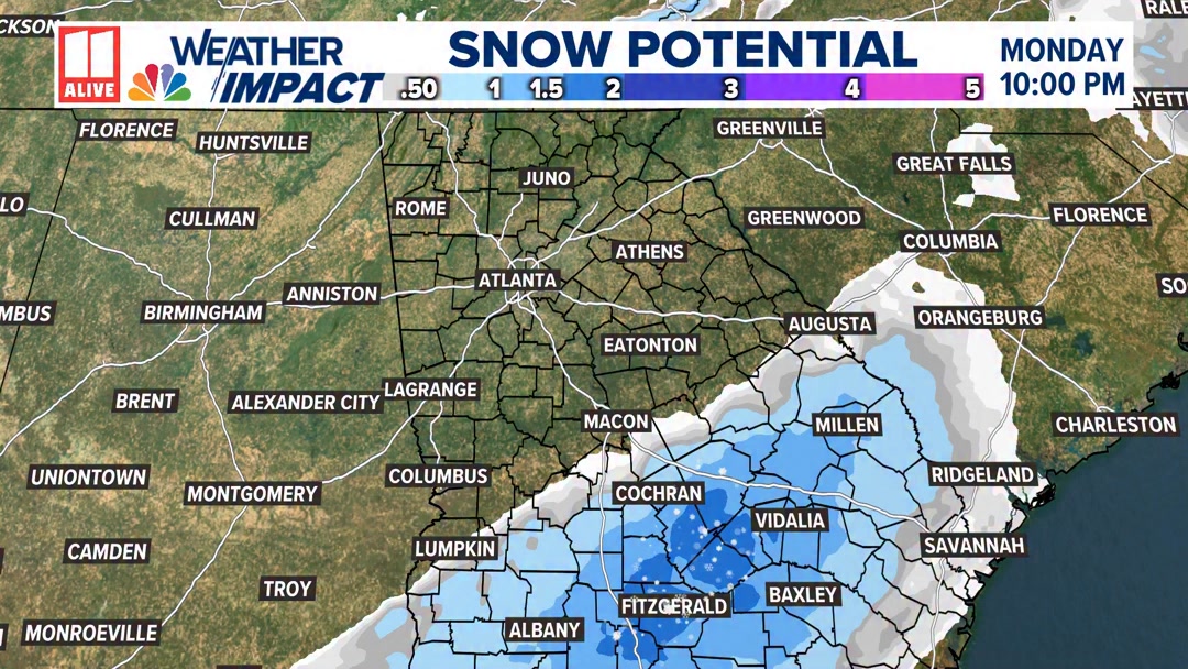 The last 4 runs of our in-house model snowfall (10:1 ratio of snowfall ...