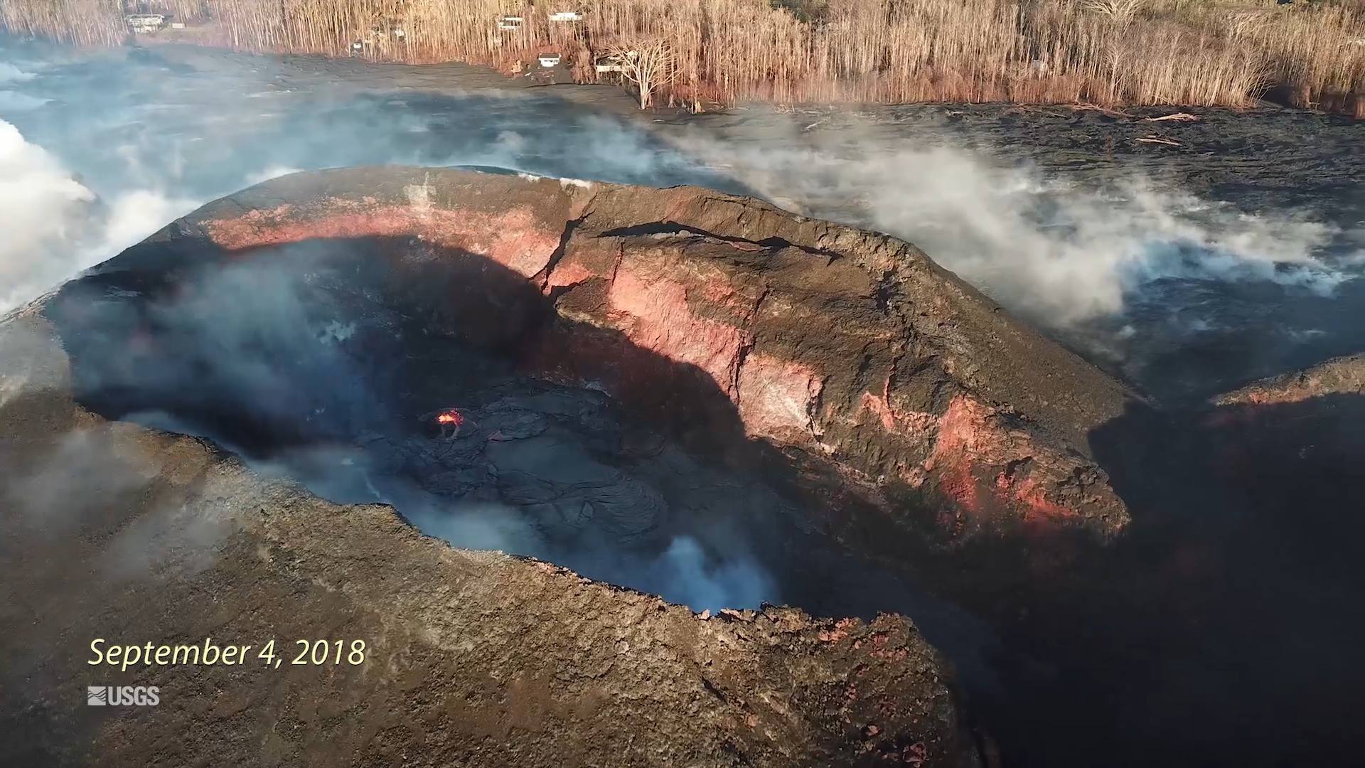 Four days at fissure 8: UAS documents activity inside the cone, on ...