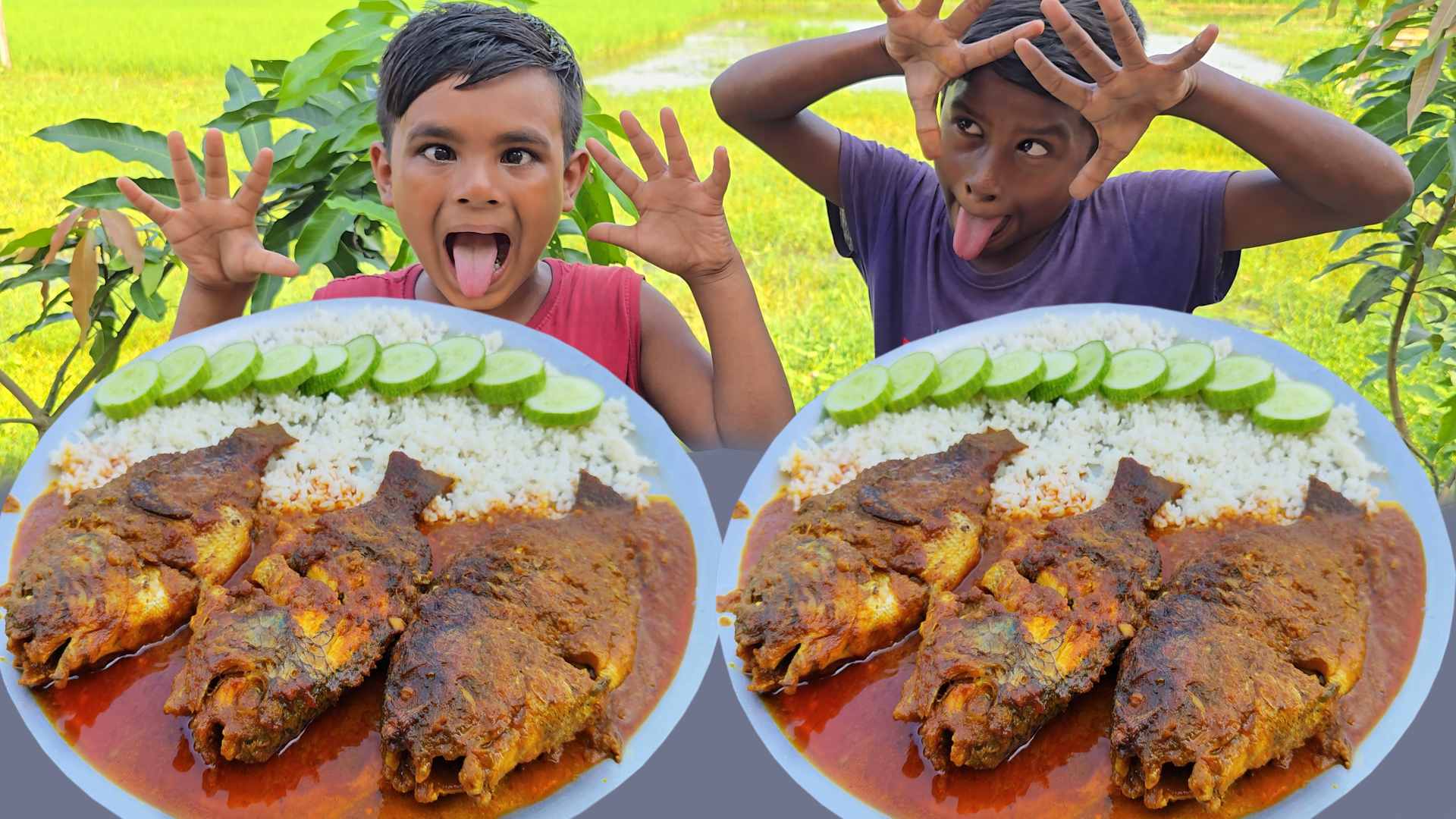 Whole Telapia Fish Curry with Rice Eating Challenge || Eating ...