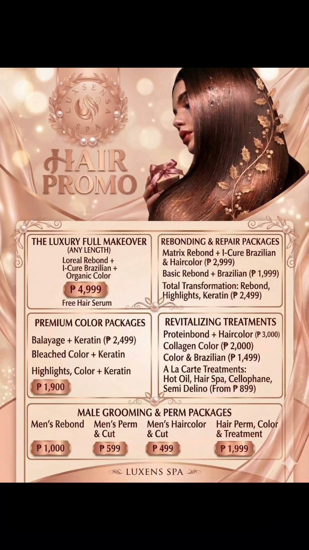 glutathione hair color Rainy Day Basket Promo available at LuxSensa Spa , SERVICES OFFERED;, ✅️HAIR SALON SERVICES , ✅️NAIL SALON SERVICES , ✅️MASSAGE SPA, ✅️FACIALS , ✅️ FACE & BODY AESTHETICS , ✅️ IV GLUTA WELLNE cologene