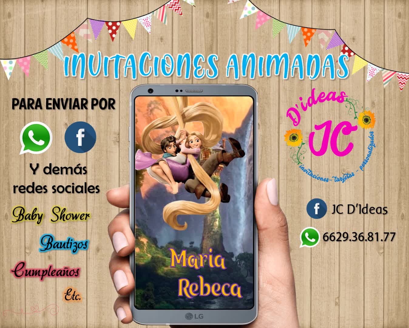 Invitacion Animada de Rapunzel | Rapunzel Invitacion con movimiento y ...