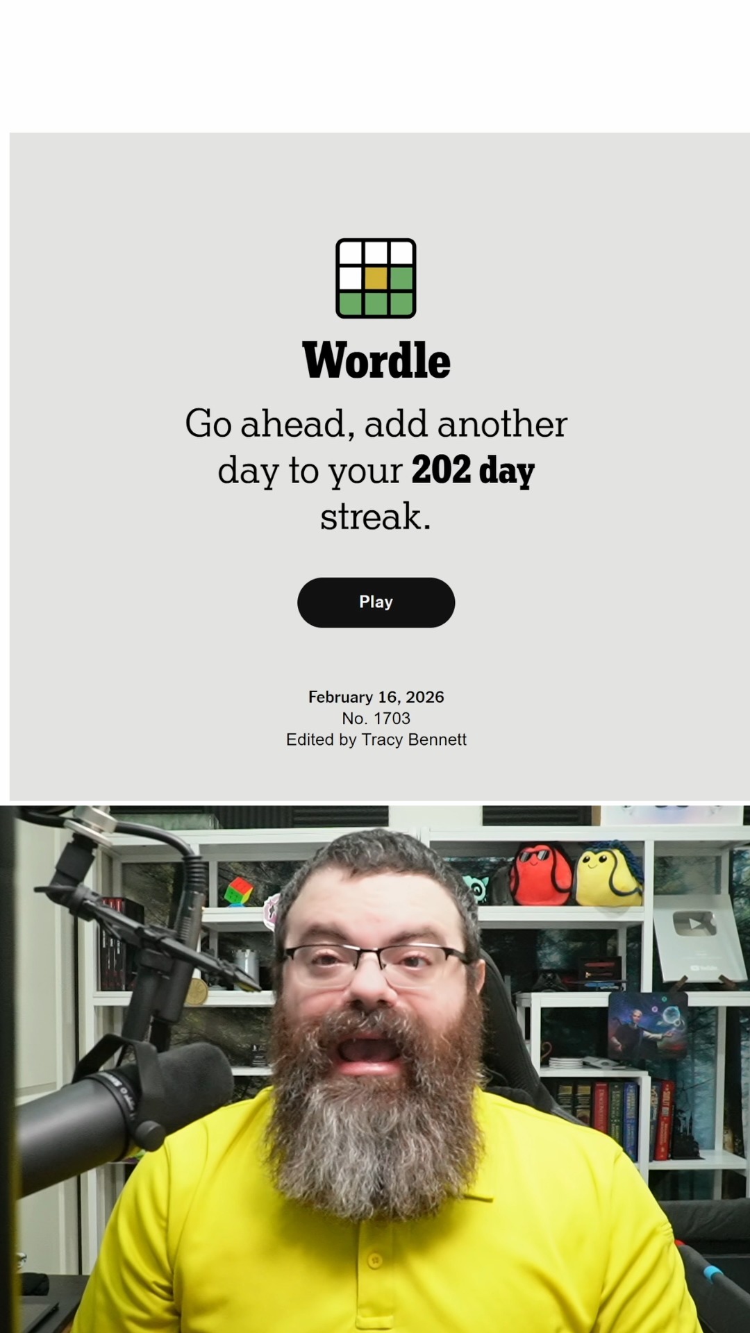 Wordle and Connections Feb 16, 2026 #NYTGames #wordletok #rangsk