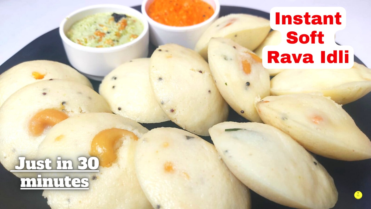 Rava Idli Recipe-Tadkewali Idli-Sooji/suji Idli Recipe-Instant rava ...
