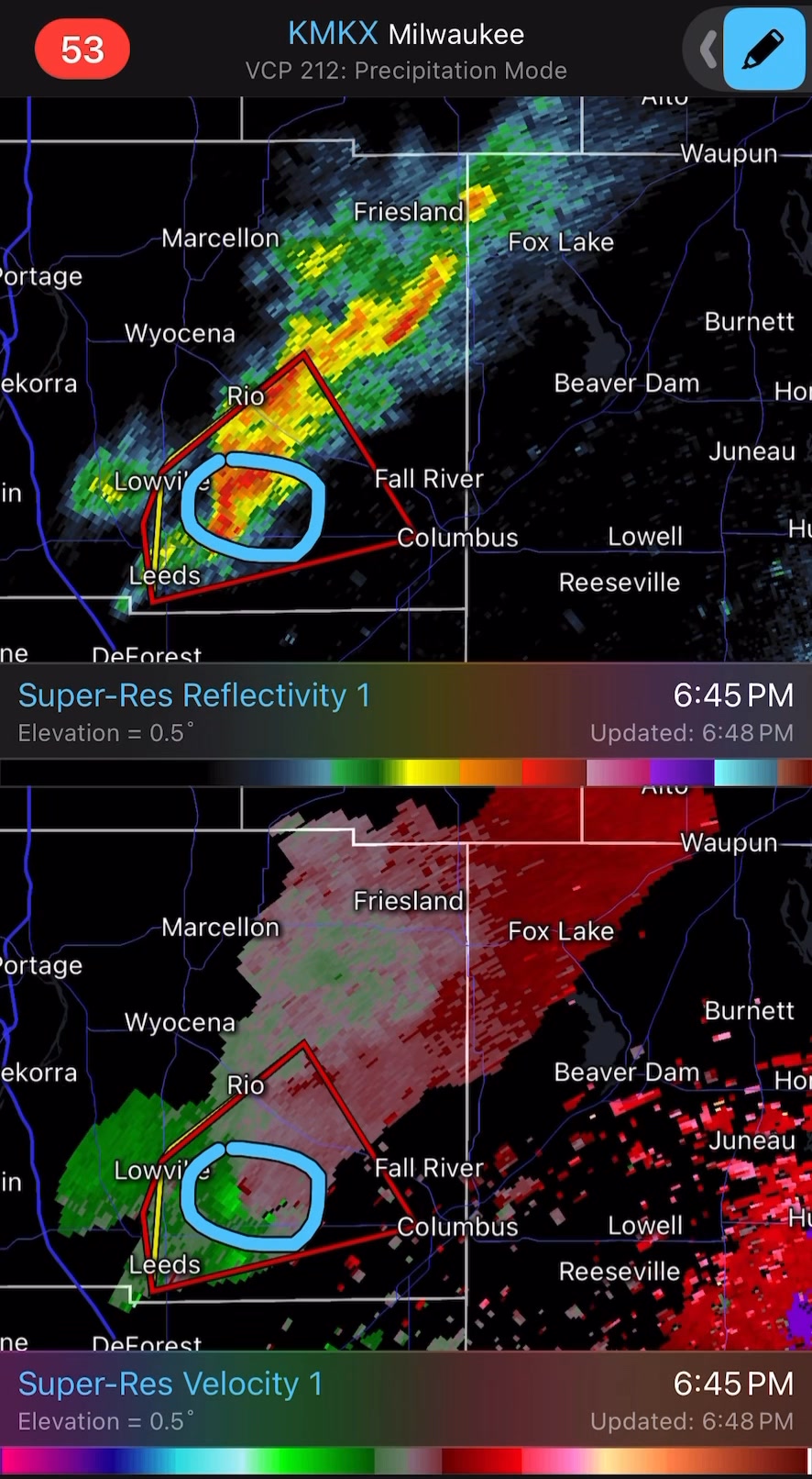 Radar indicated rotation on the storm west of Columbus has prompted a ...