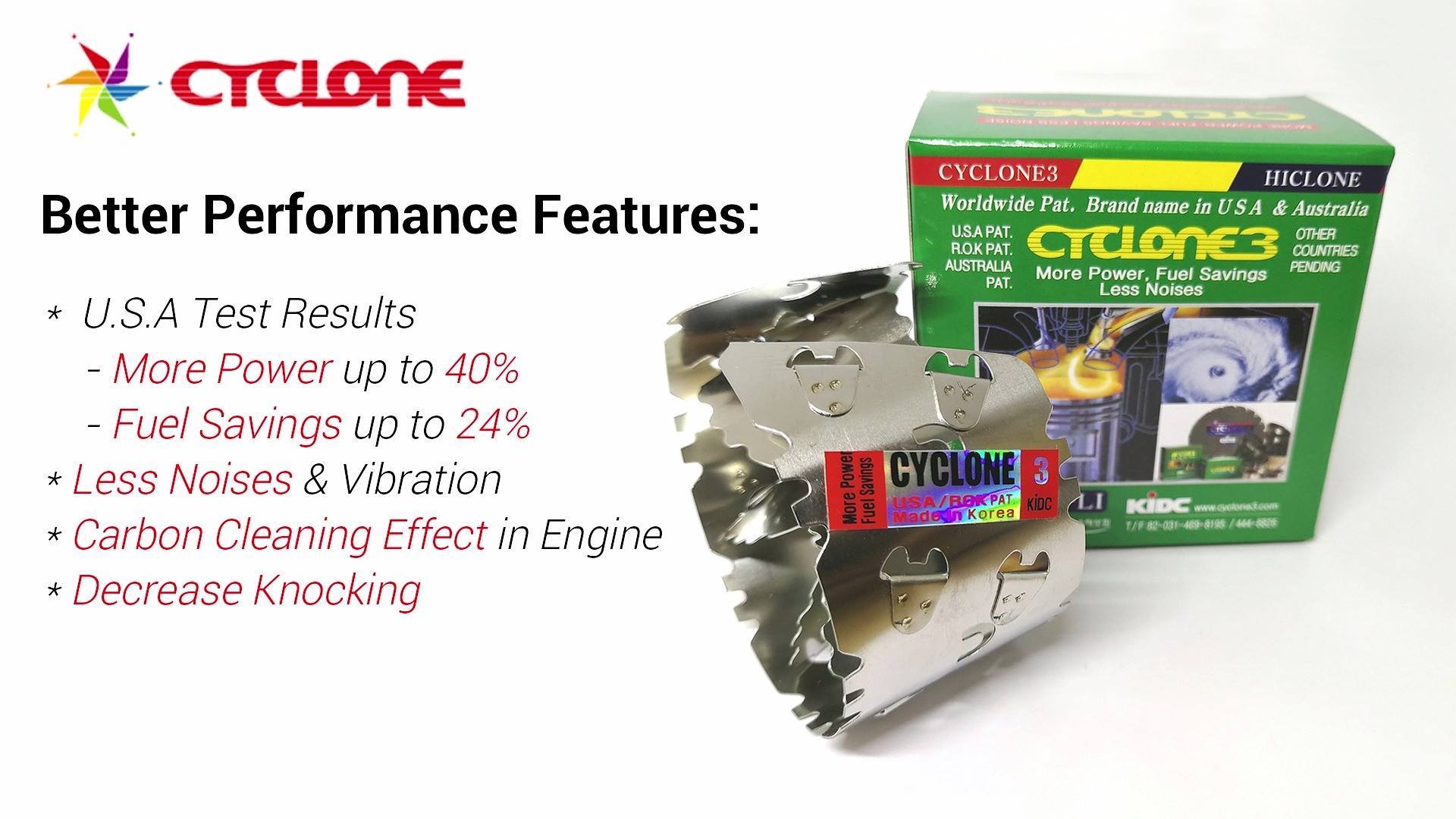 Cyclone provides fuel saving for cars with Diesel, Petrol and Gas ...