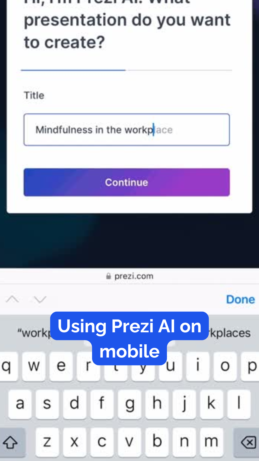 Create a presentation anytime, anywhere. Prezi AI is now on mobile. 📱 ️ ...