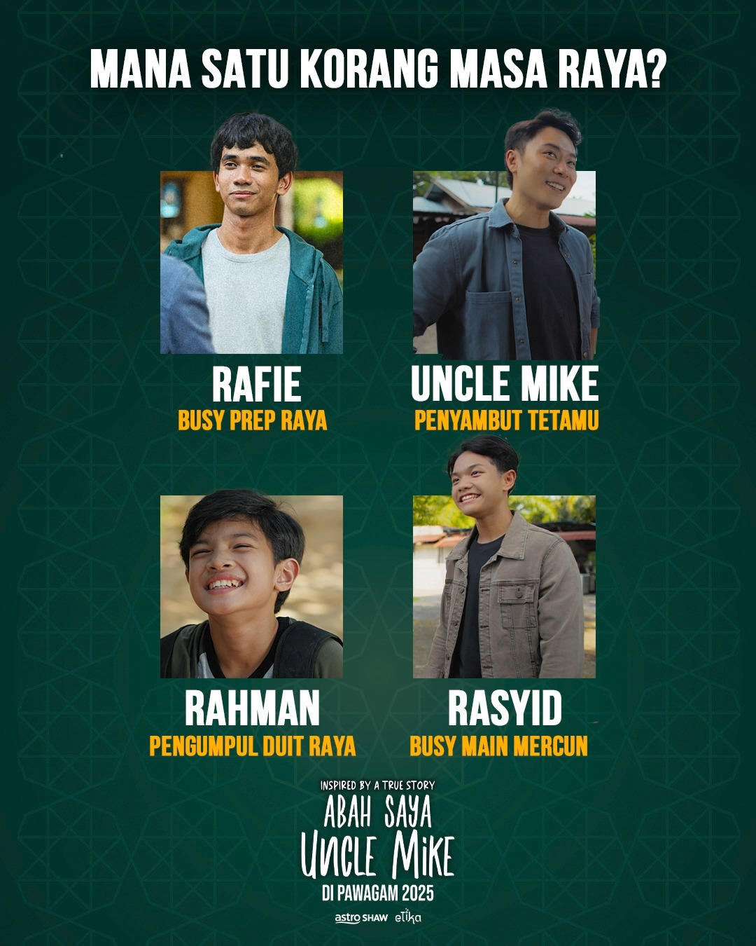 Bestnya jadi tukang kumpul duit raya macam Rahman ni kan? Tapi yang dah ...