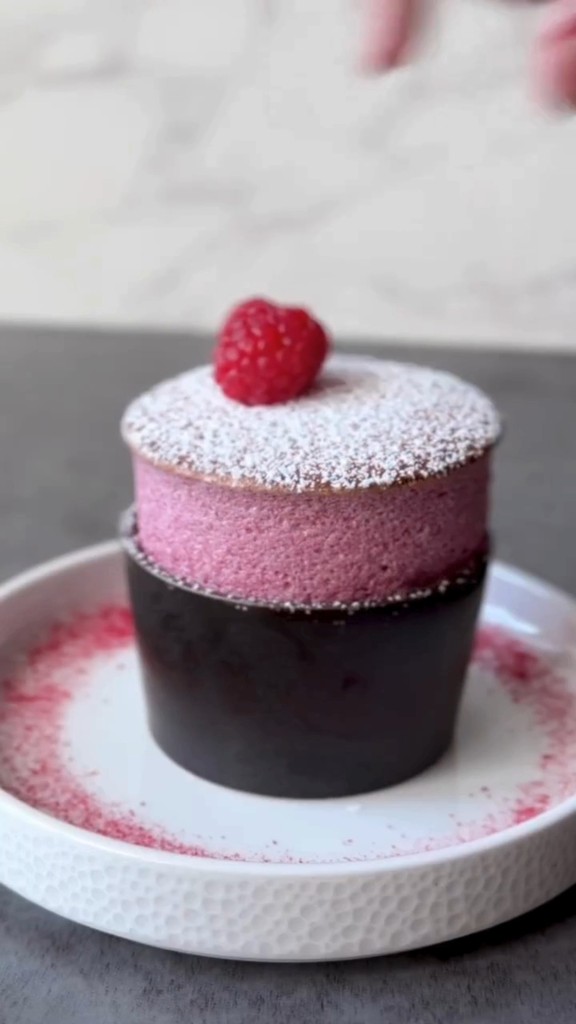 A cloud of raspberry perfection ️ This gluten-free soufflé by @fred ...