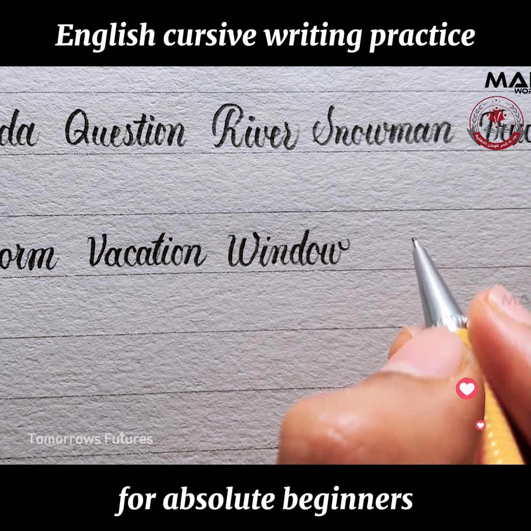 English cursive writing practice for absolute beginners - Simple ...
