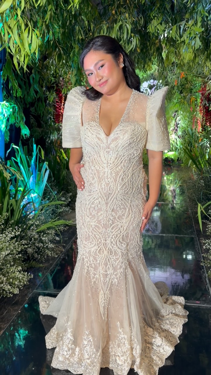 Sparkling Bride Kathrina in bespoke dress. ✨✨✨, ., ., PLANNER: Concept & Ideas Events Cebu, HMUA: Jomer Secanara Hands Arances, ., ., #BowsAndBridesBespoke #WeddingDressMaker