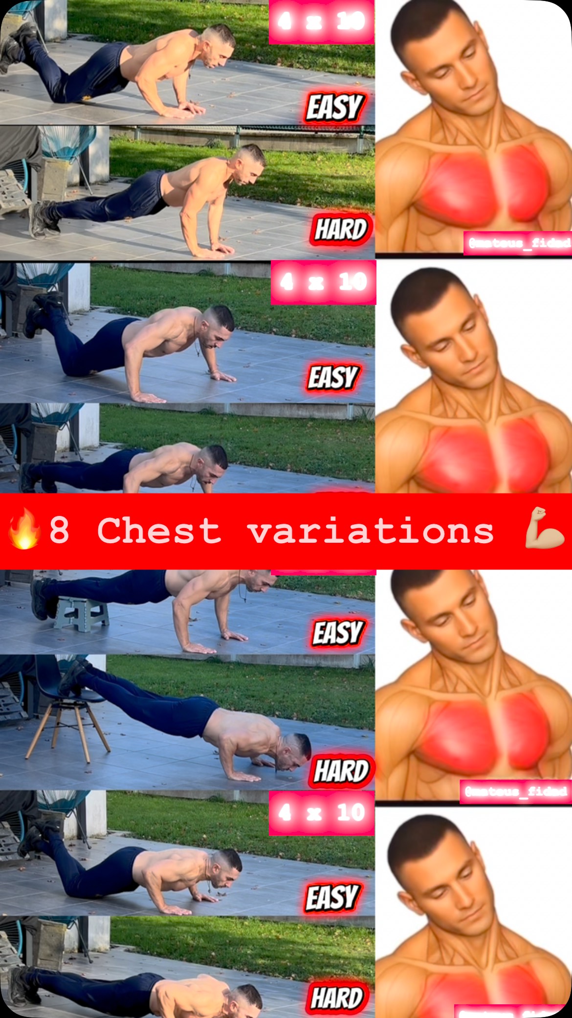 8 Chest Variations💪🏼⚡️🔥 #pectorales #chestdayworkout #peitodeaço # ...