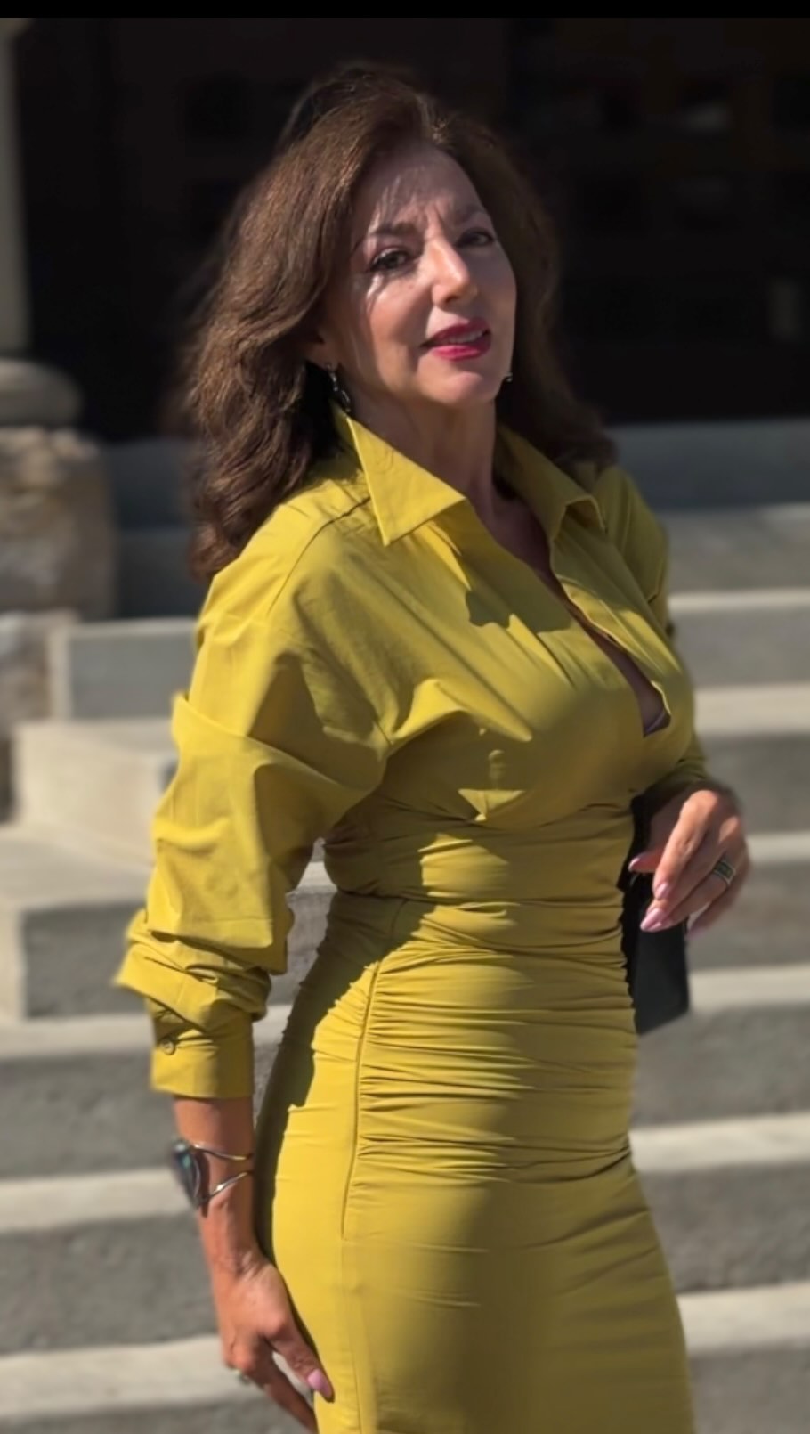 james bond dress code for ladies The lady in summer time 🍸🫶✨, Advertising @micas.official , Wearing this stunning Solid Ruched Long Sleeve Midi, Mustard Size S , Use my orietta12 an extra discount at 2022 Spring 1