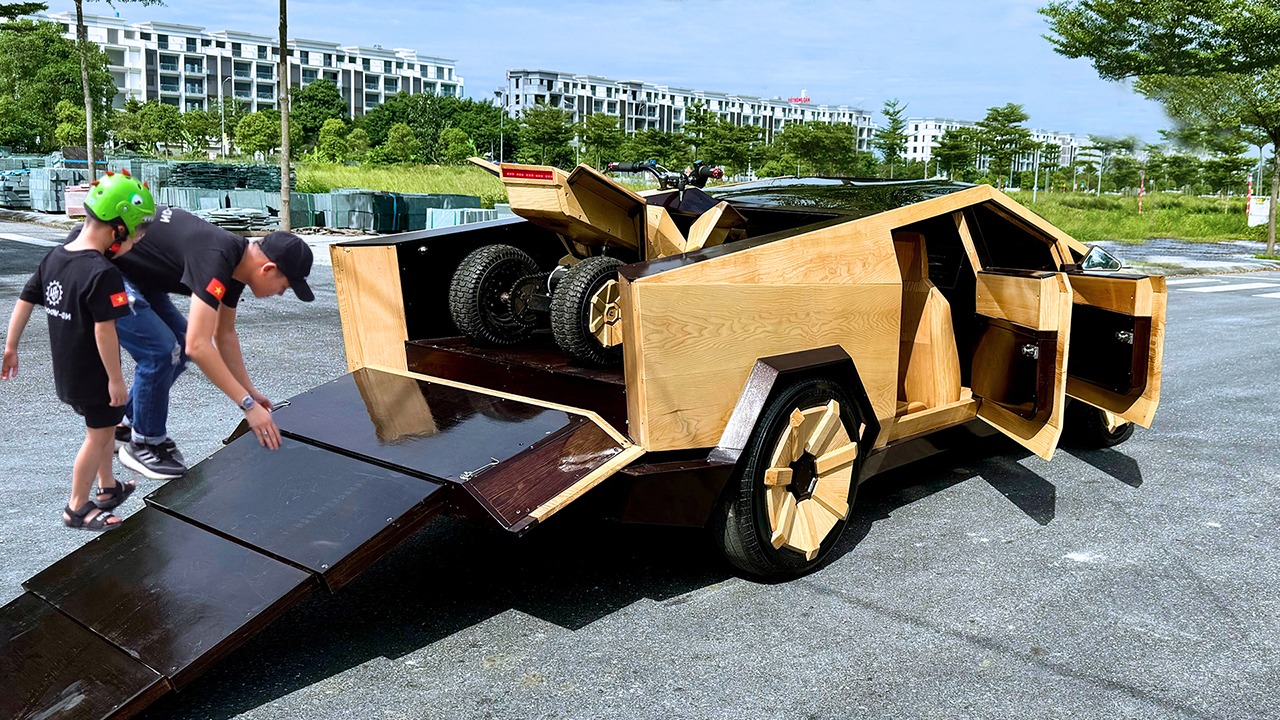 A Wooden Cybertruck Like No Other, Built for His Children #cybertruck # ...