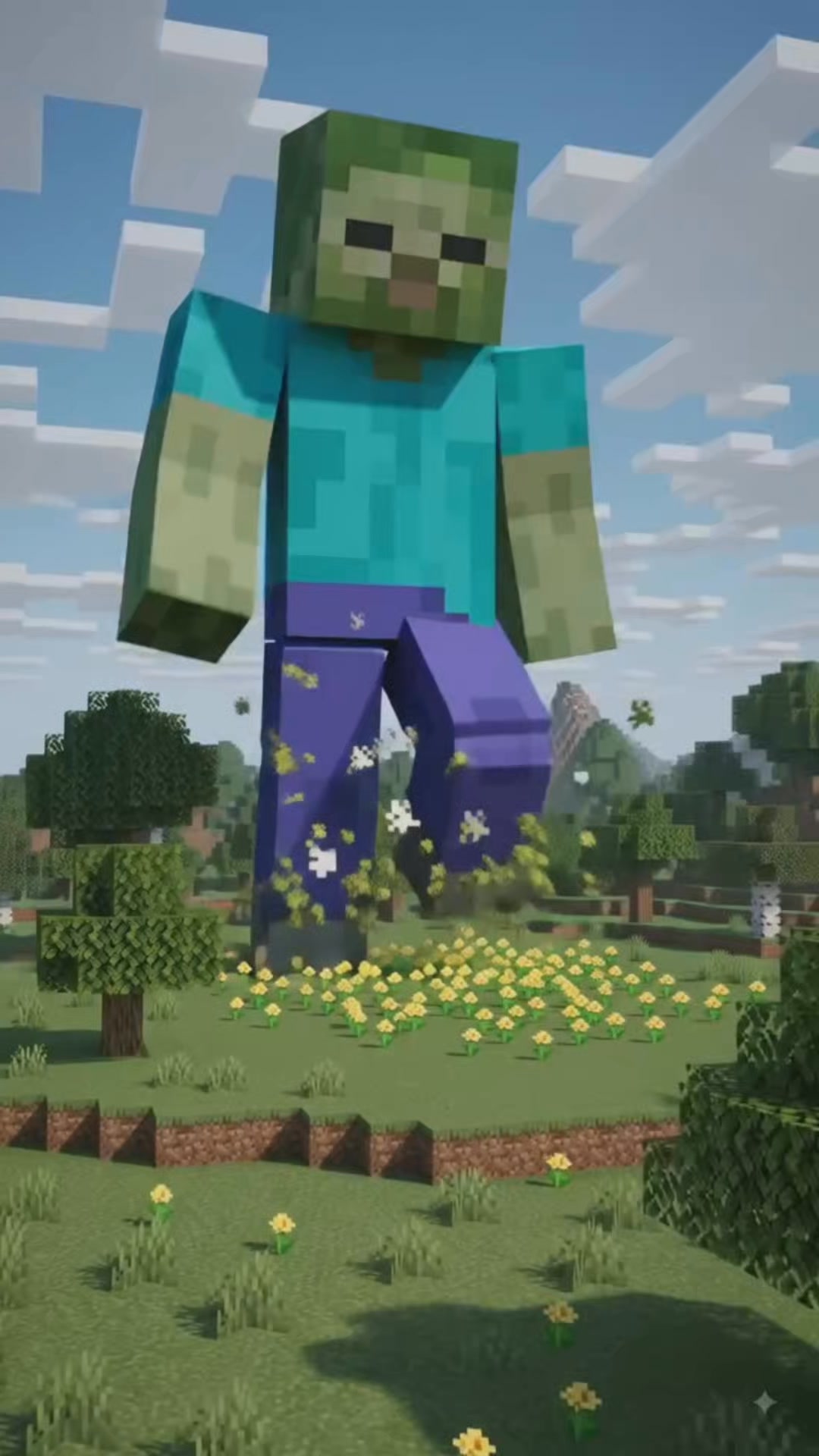 The dragon vs the Giant #ai #minecraft #animation