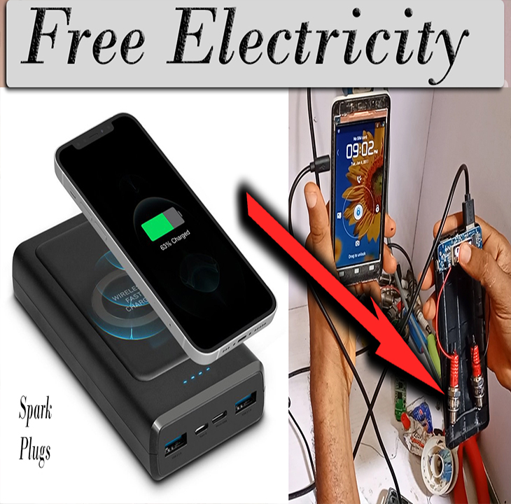 Free Electricity Energy Generator With Spark Plugs And Power Bank Home ...