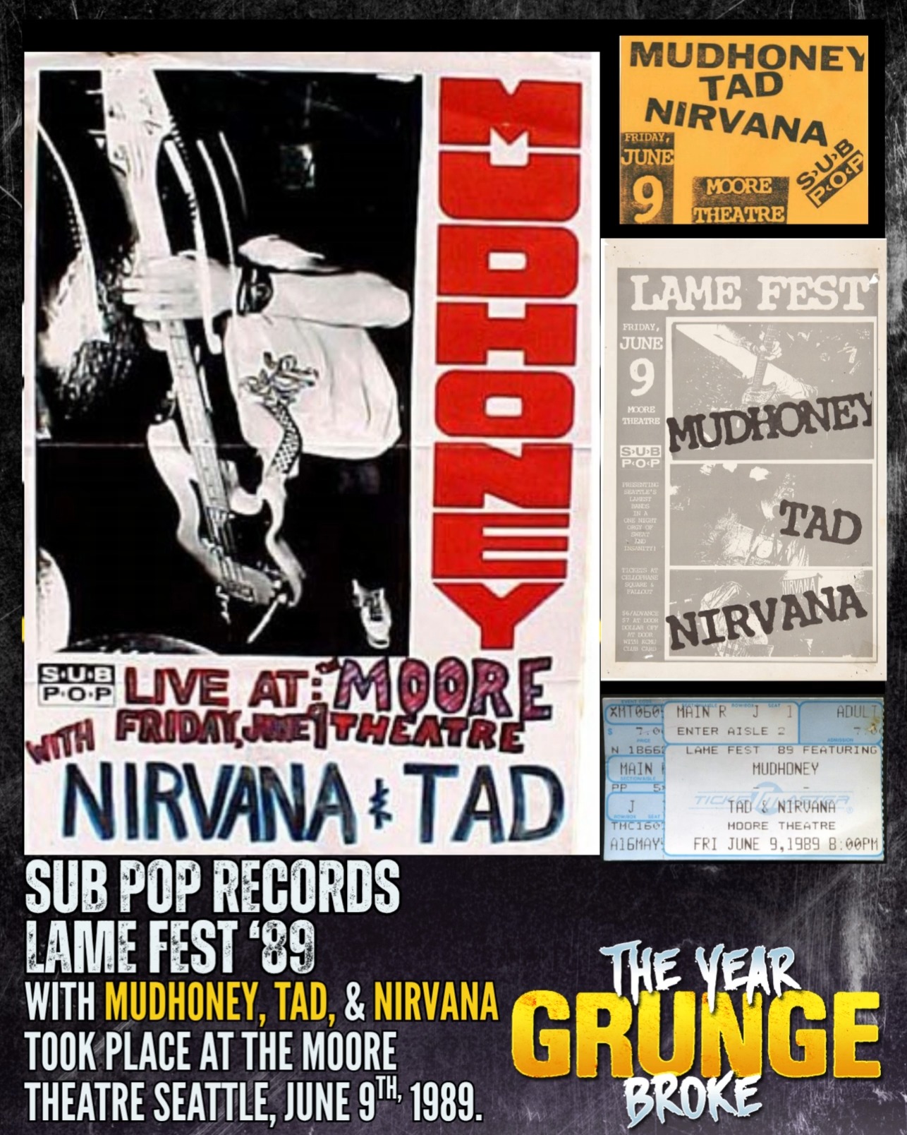 ON THIS DAY, June 9th, 1989, SUB POP RECORDS held LAME FEST