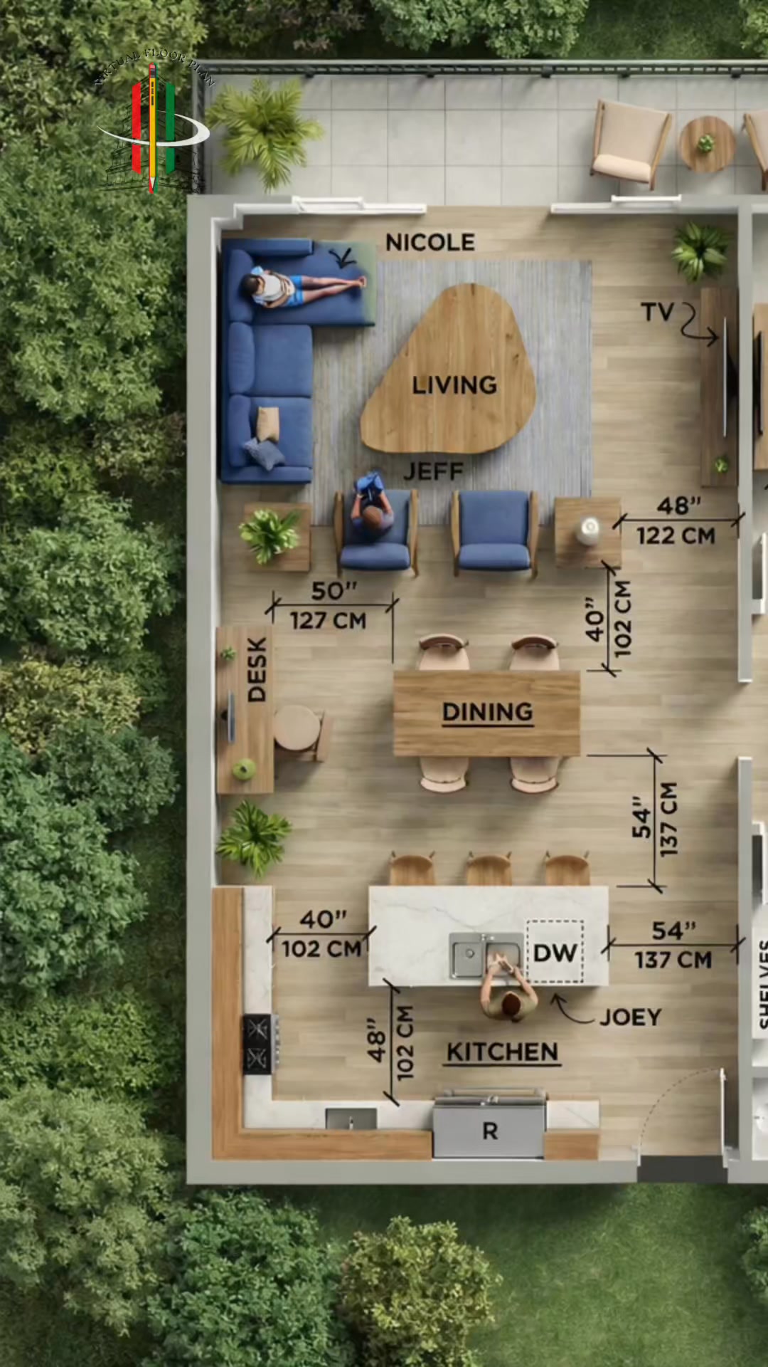 Smart One Bedroom Apartment Floor Plan Idea | Modern Small Space Design ...