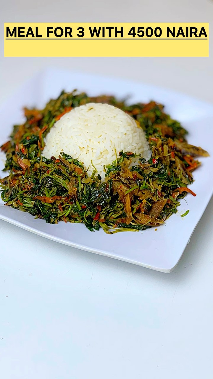 “4500 naira Craving Fix: Efo Riro and White Rice for 3” what do you ...