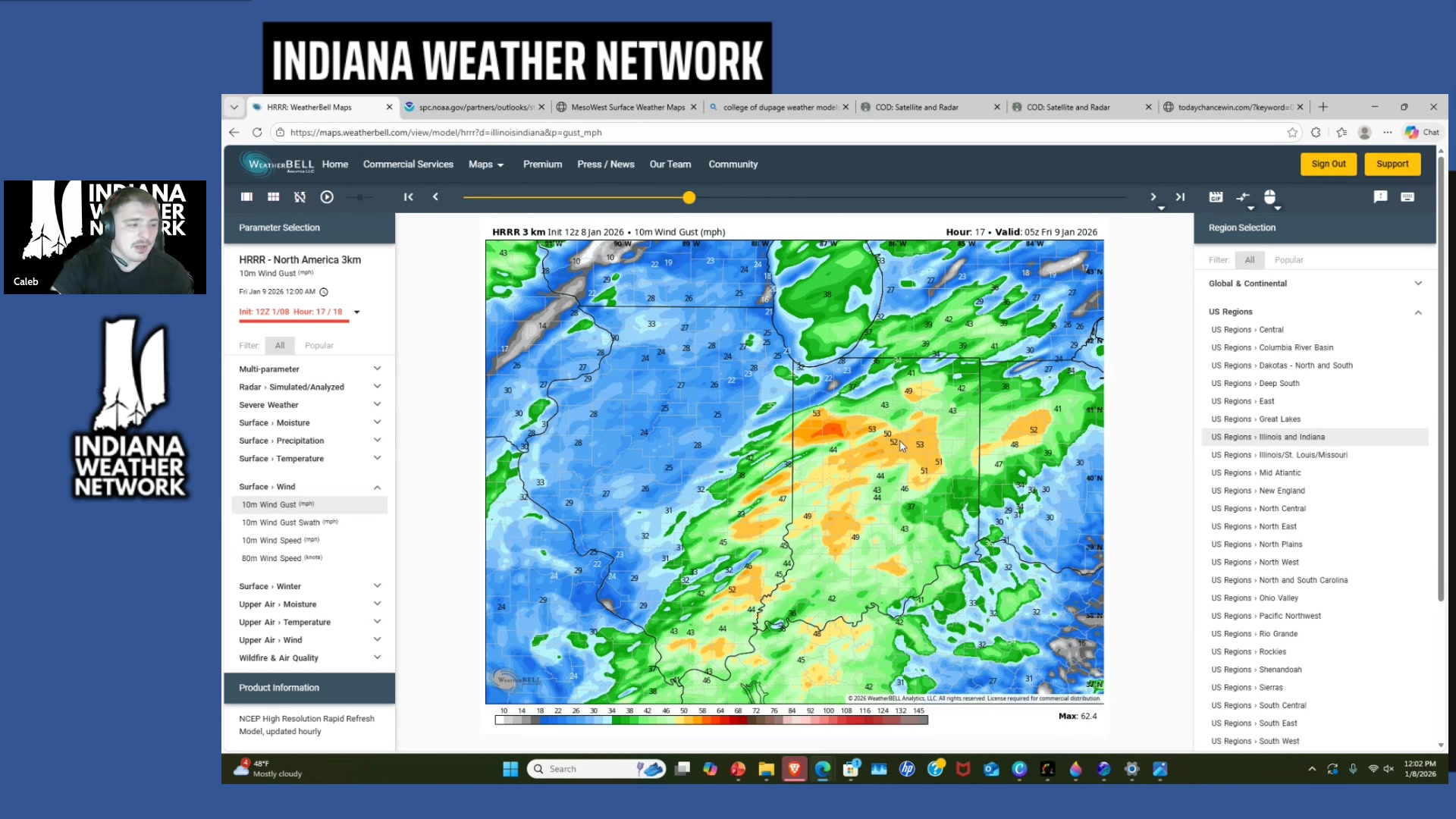Join us for a live severe weather update 1/8/2026 | Indiana Weather ...