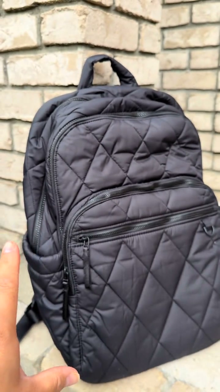black quilted vera bradley laptop backpack Outlet Essential in Moonless Night, Size: 20 L a padded laptop sleeve Bancroft Quilted Backpack - Black