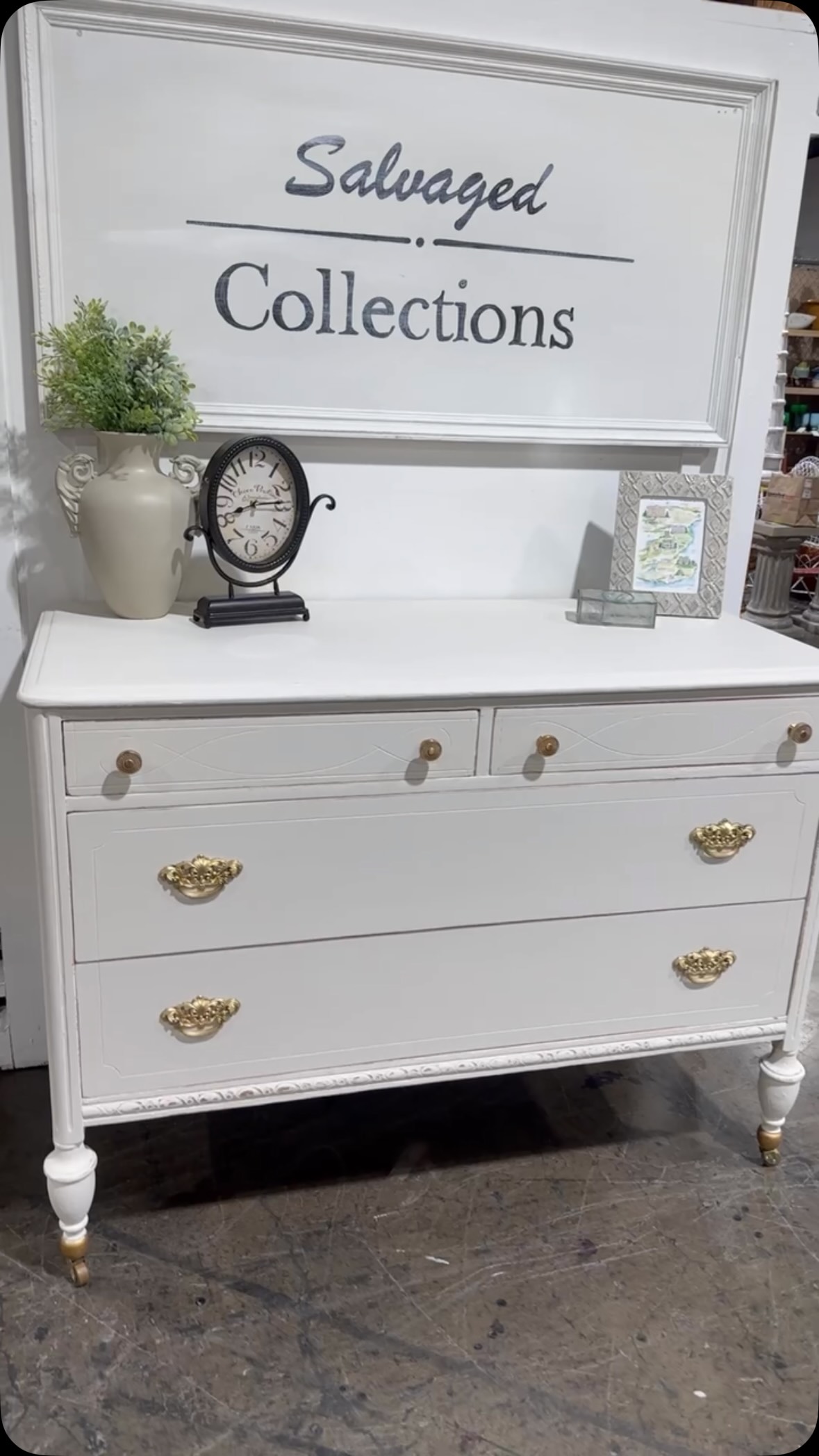 Love a classic white vintage dresser! | Salvaged Collections