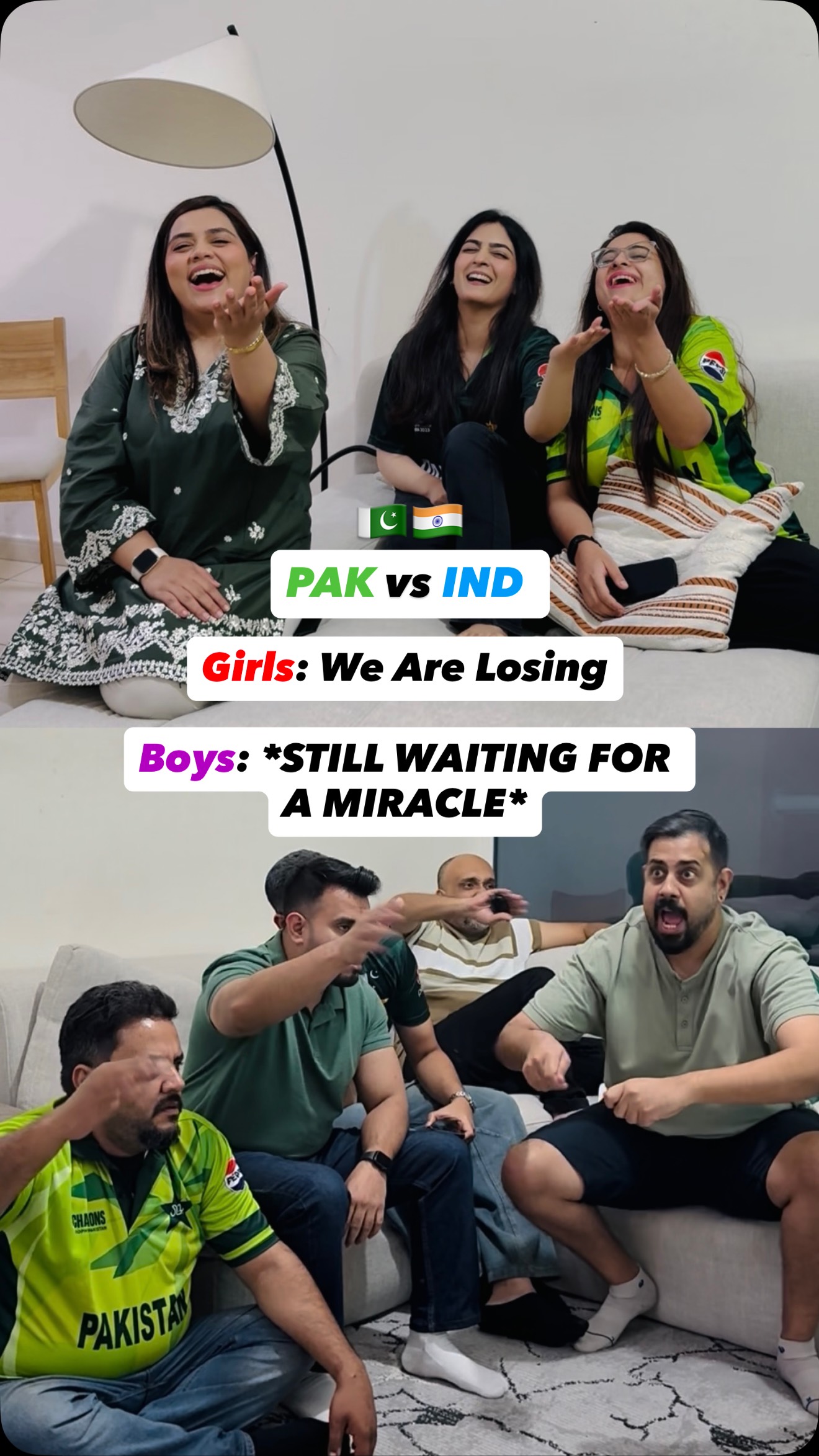 PAK vs IND Girls Vs Boys [ pakistan vs india match, cricket fans ...