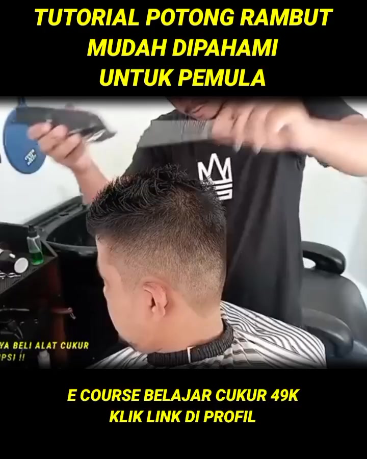 Tutorial Potong rambut pria detail step by step mudah untuk pemula. # ...