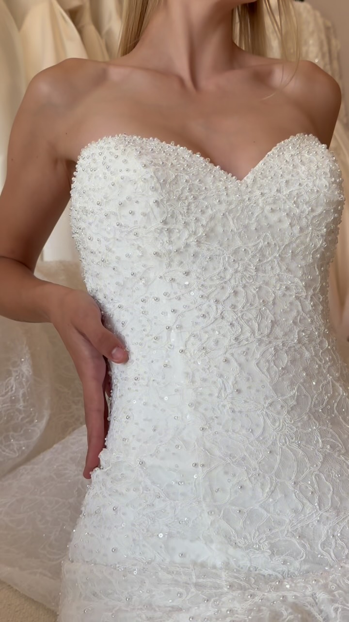 Meet Valora. 🤍, A breathtaking mermaid gown crafted from shimmering beaded lace, designed to sculpt, sparkle, and leave a lasting impression., Part of the newest @sophiatolli Collection, now at Bridal 