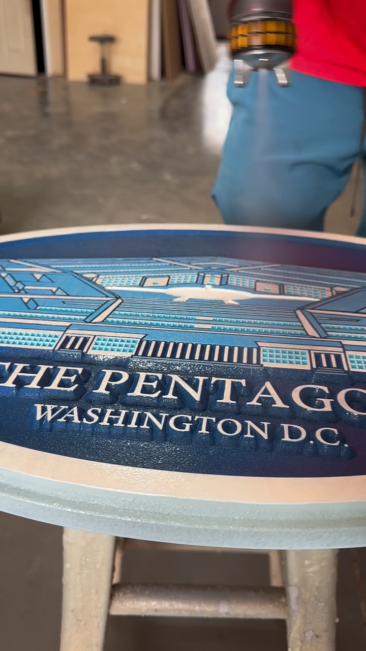 Cornbread Custom Signs created a custom wood piece for The Pentagon ...