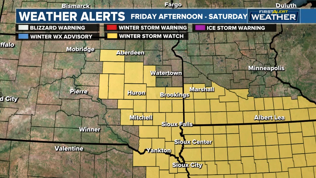 A Winter Storm Watch has been issued across much of our viewing area ...