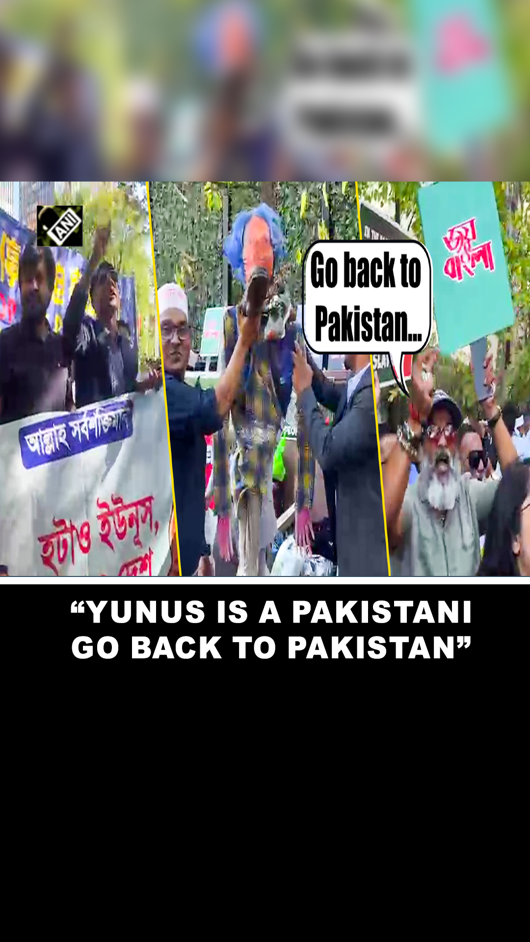 “Yunus is a pakistani…” Tensions Flare Outside UN as Protesters chant ...