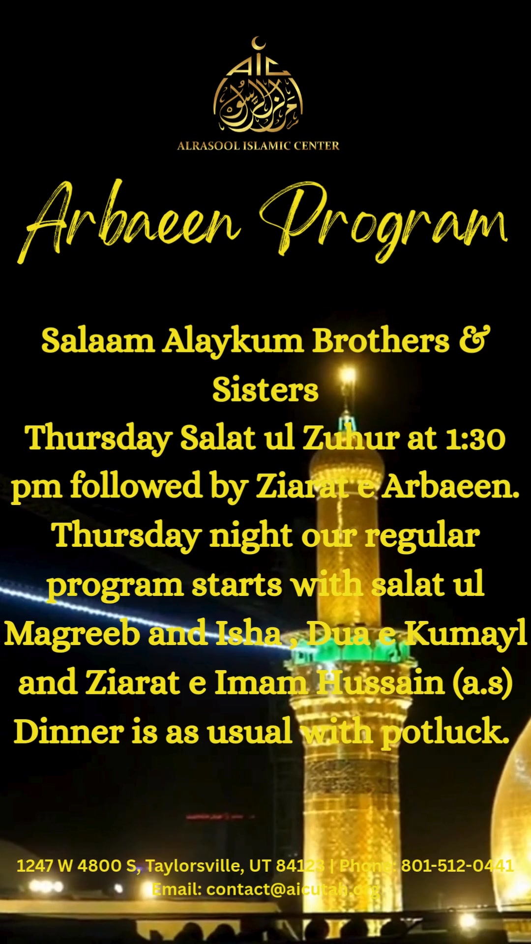 ALRASOOL ISLAMIC CENTER | Taylorsville UT