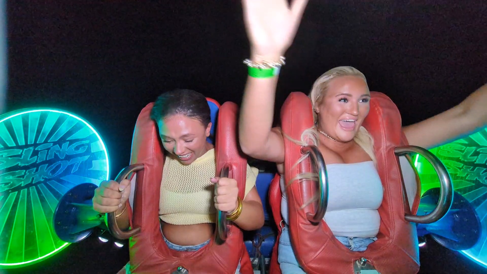 Emma & Addi 2nd Ride | Slingshot & Vomatron at Indy Speedway | Facebook