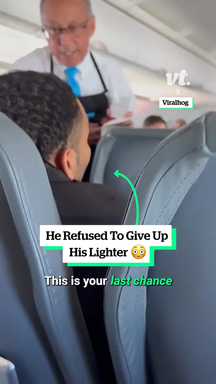 Flight diverted as passenger refuses to give up lighter ️📹Viralhog | VT ...