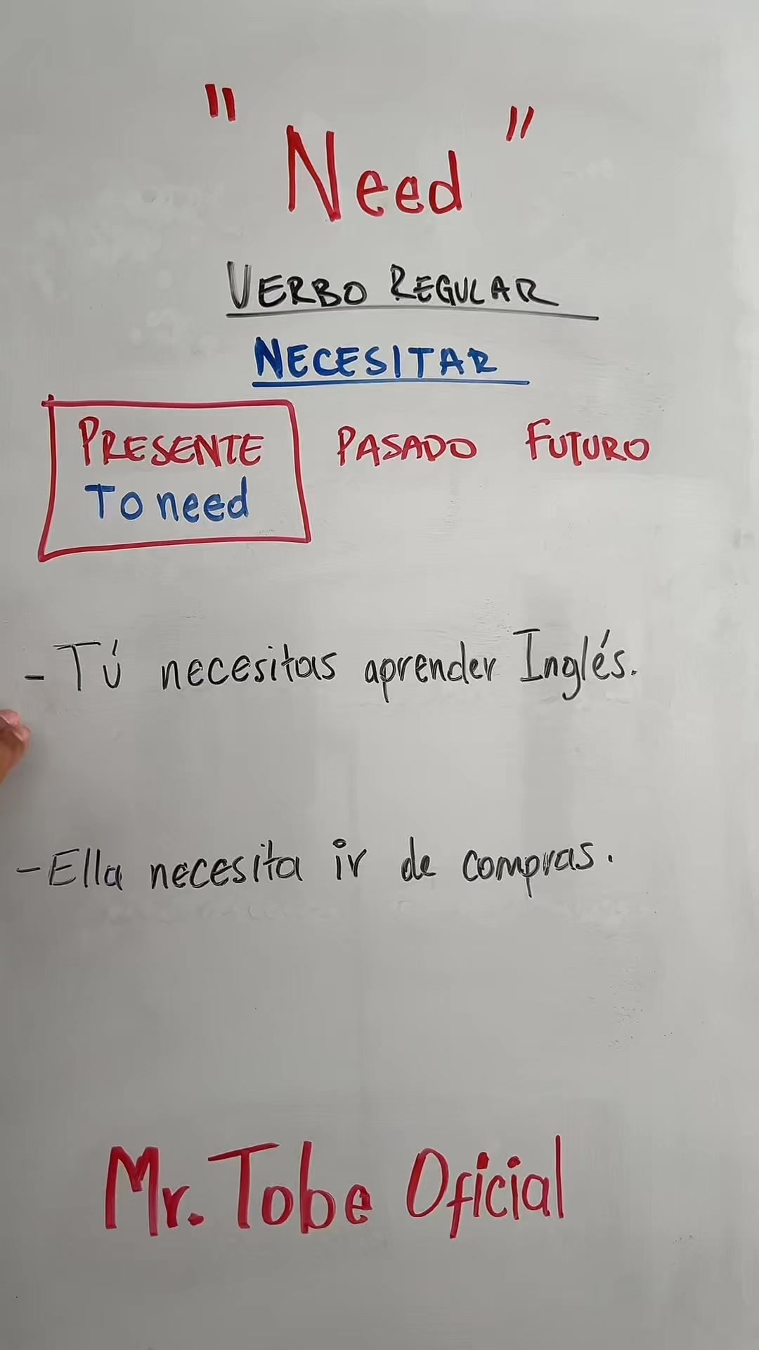 🔥El verbo NEED en Presente Simple 😱 | Mr. Tobe Oficial | Facebook