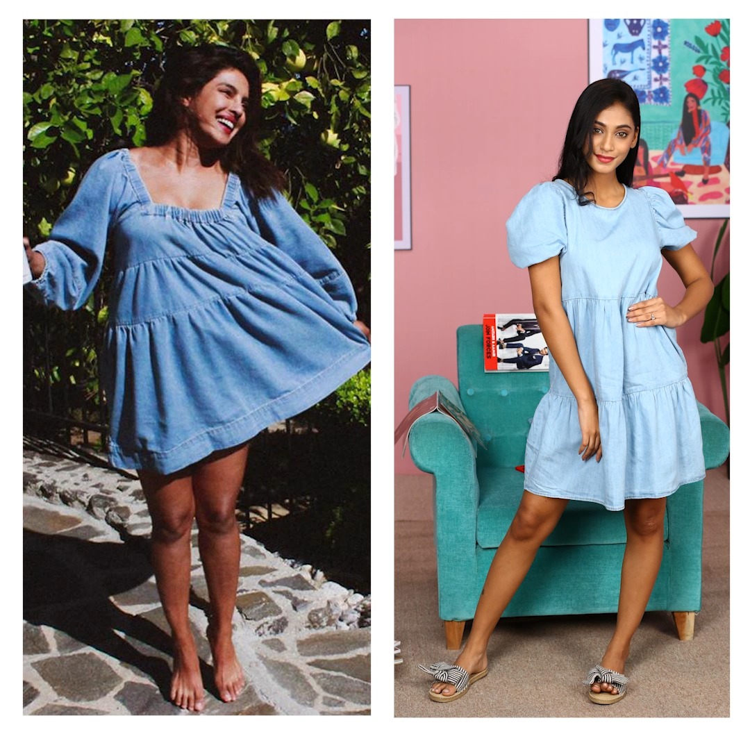 A denim dress is a must-have in every woman's wardrobe and proving that is Priyanka Chopra. If you are on a budget and still looking for that perfect denim dress, here's how you can get that style., 