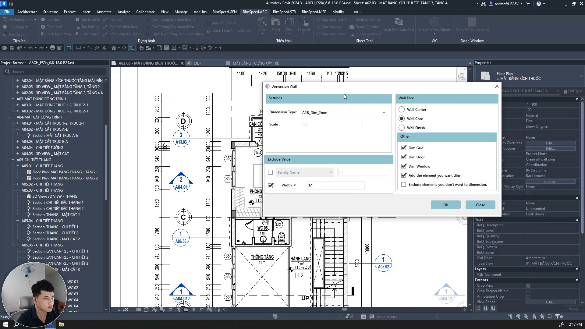 Tool Revit (BIM Speed): DIM Tường Xây – Tự Động & Chính Xác Từng ...