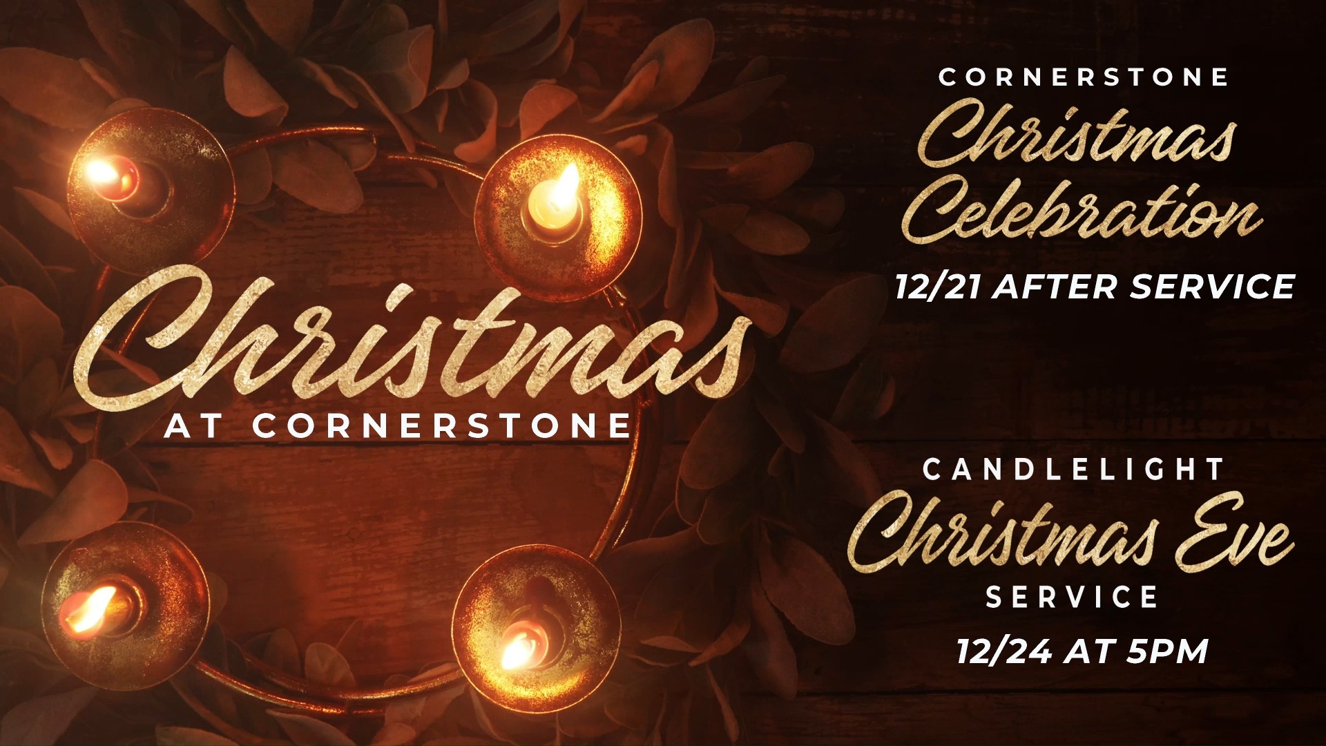 Christmas is almost here at Cornerstone! We’ve got two special moments ...