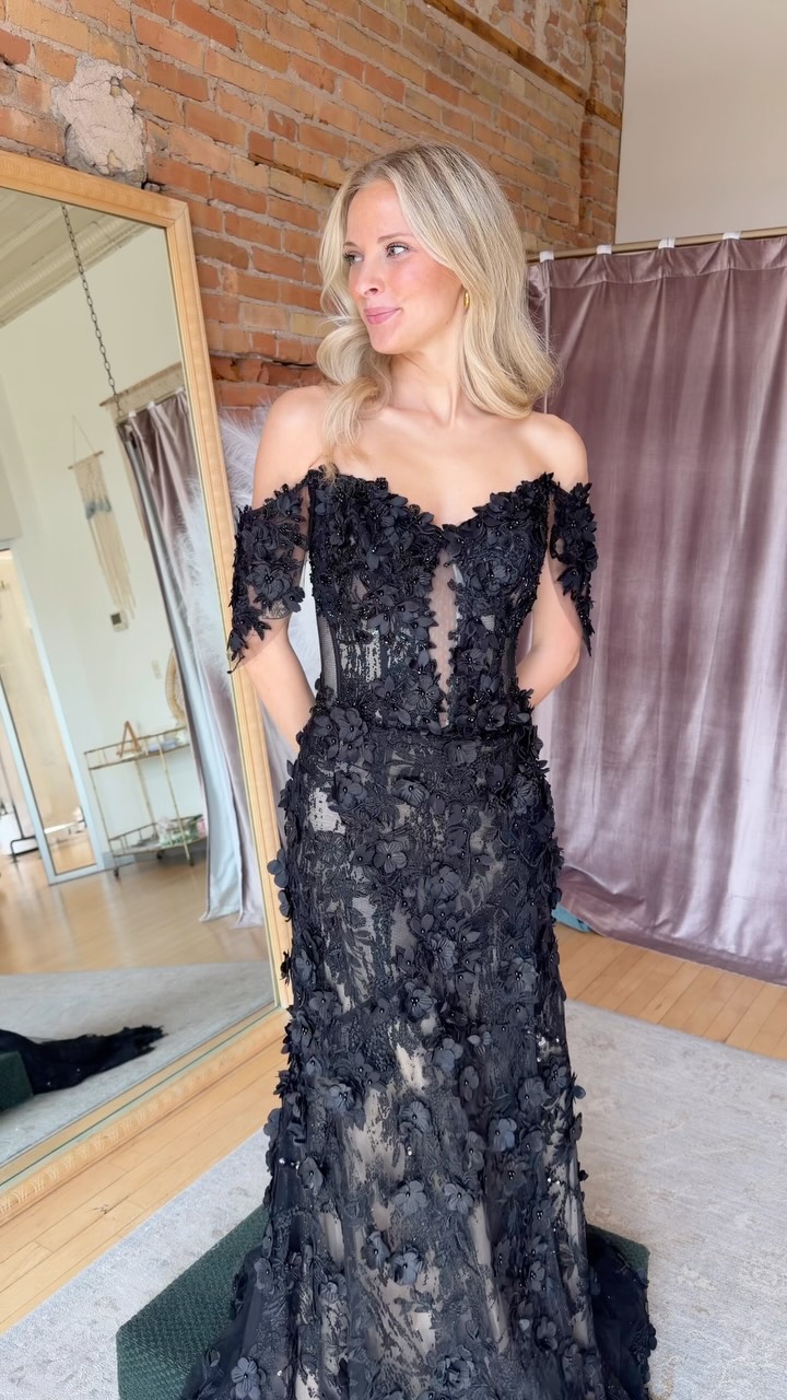 formal dress shops in appleton wi ✨ Not to be dramatic… but this might be our FAVORITE black dress. 🖤, Fitted. Glamorous. Unforgettable. The kind of gown that makes you do a double take. 😍, Would you say “I do” black? 🖤✨ Material:Linen