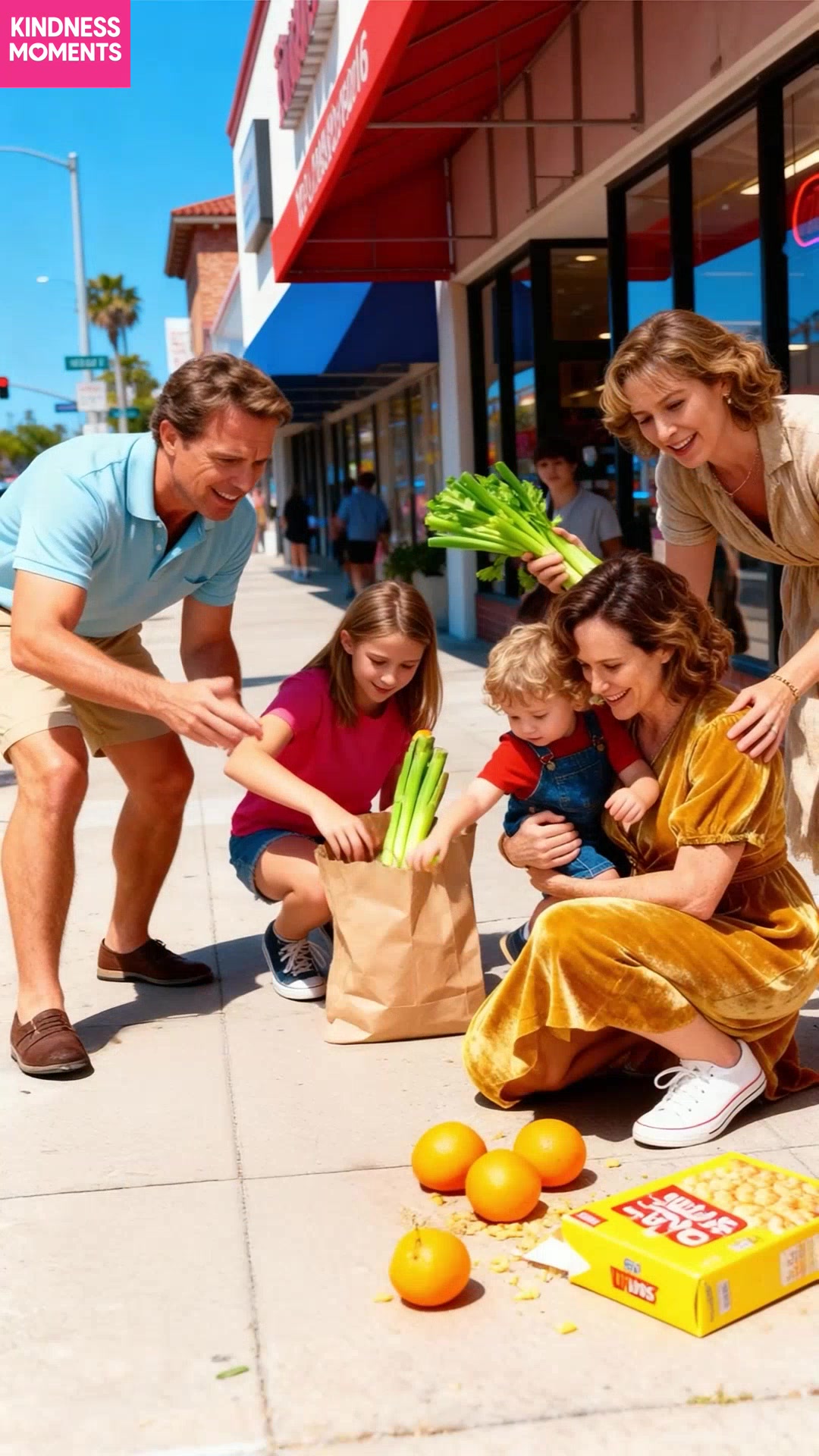 Strangers unite to help a young mother during a heartwarming mishap ...