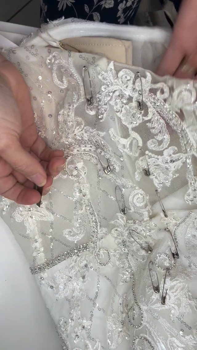 beaded dress alterations appliqué with a side seam alteration. In order to get a seamless look we have to remove the appliqué before completing the alteration. Then we can place each appliqué back on the and Color:Wisteria Purple ruffles_long_gloves Avrnliq Womens Navy Floral