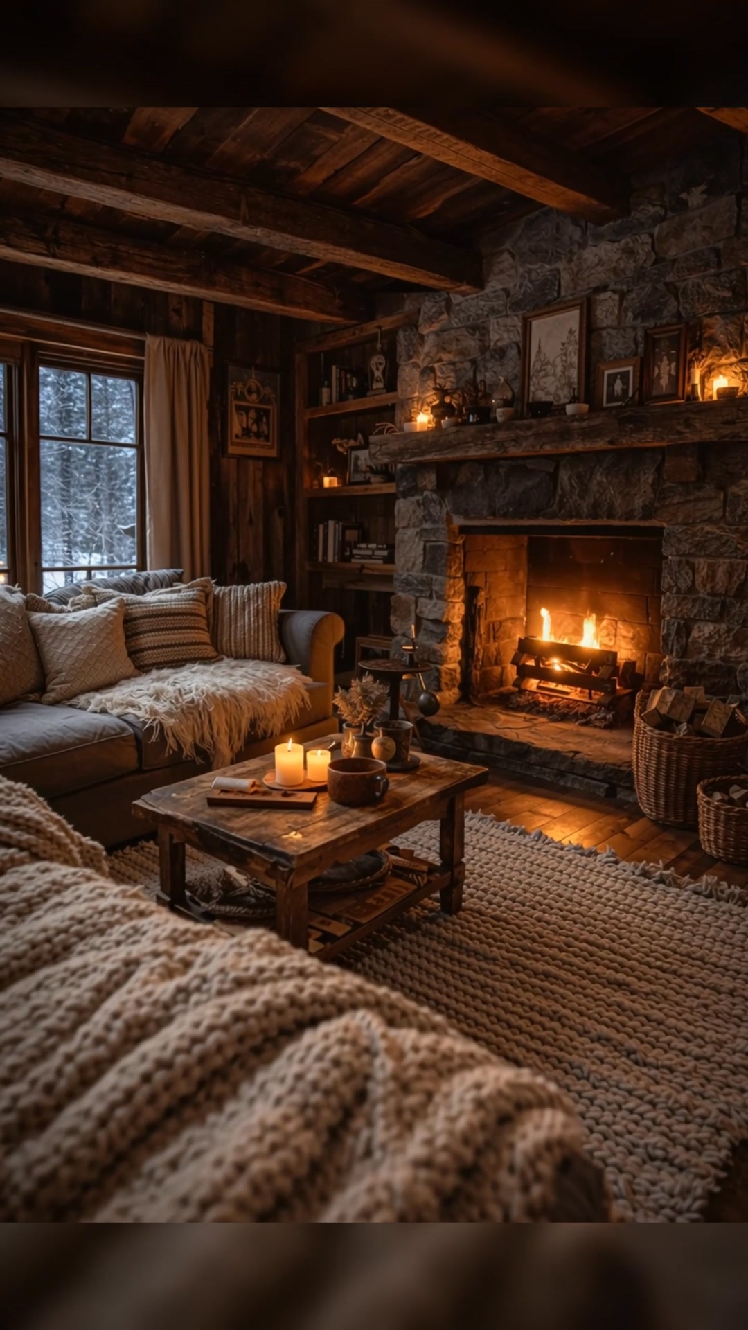 So inviting ️🔥 #logcabin | Cozy Interior Log Cabin | Facebook
