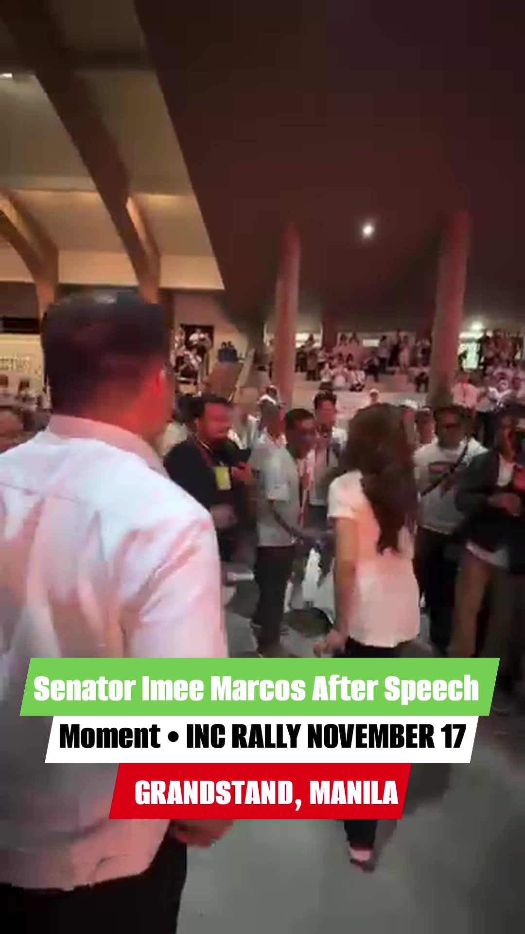 Senator Imee Marcos After Speech Moment • INC RALLY NOVEMBER 17 ...