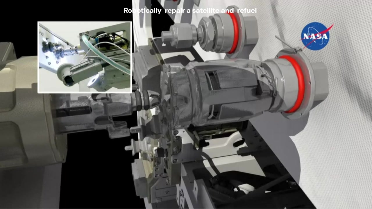 Awesome Robotically repair and refuel a satellite that in space ...