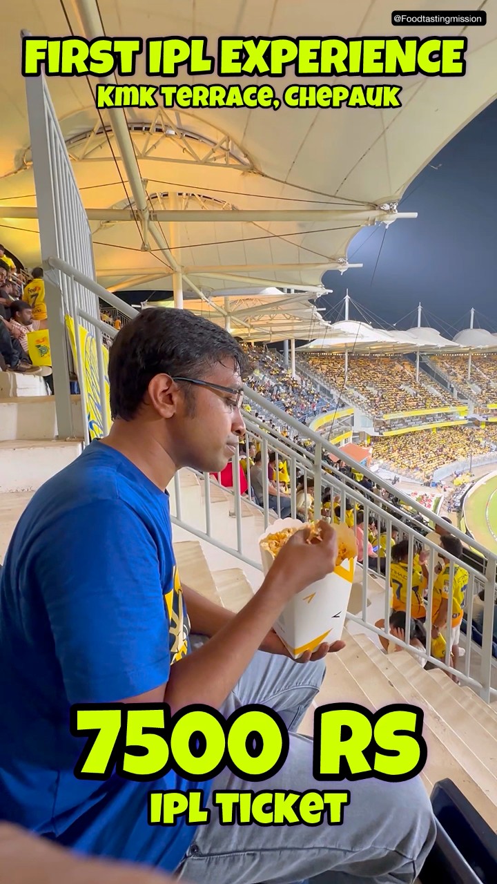 😁😁My first IPL match experience at Kmk terrace, Chepauk stadium 7500rs ...