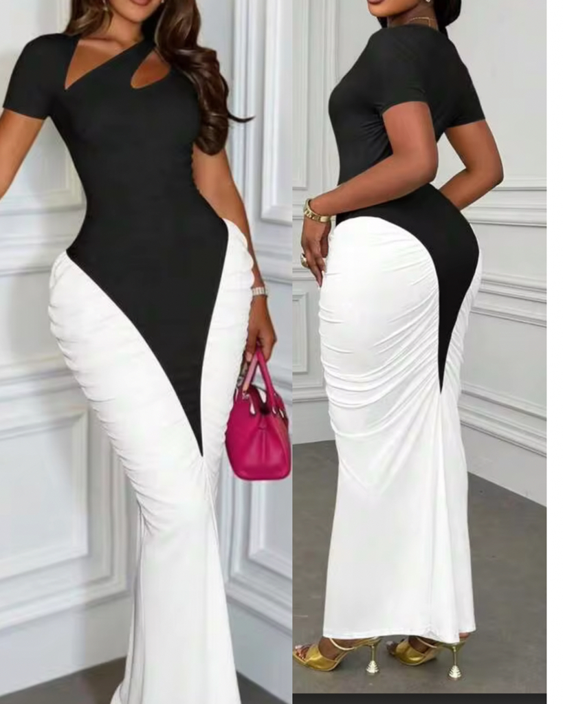how to cut and sew a bodycon dress & This with side Ruched Skirt 😍✂️ | Step-by-Step Tutorial | Full Tutorial , #Sewing | Abuja Tailor tight dress pattern