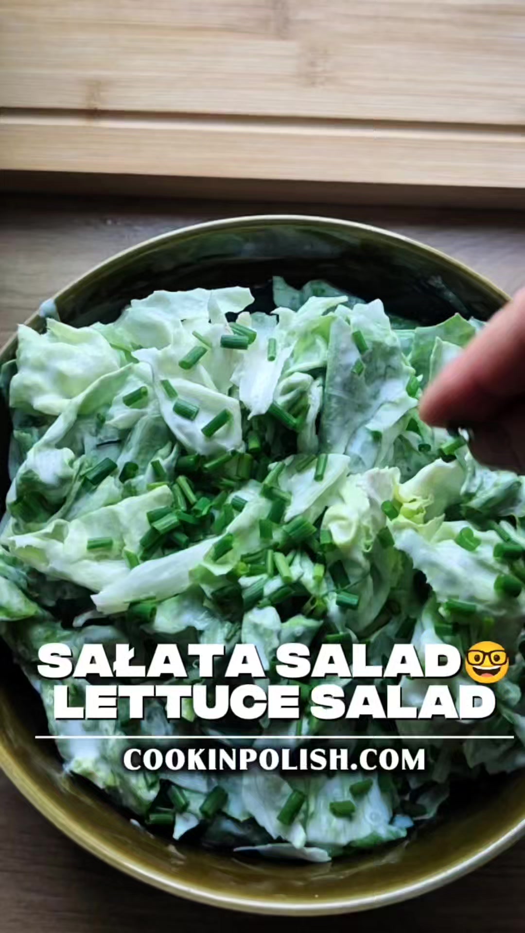 Polish Creamy Lettuce Salad – Just Like at Home, Details of the recipe: https://cookinpolish.com/creamy-lettuce-salad/, If you grew up in Poland, chances are you’ve had this at your family table in 